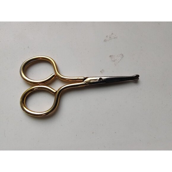 Vintage Gold Tone Safety Scissors Ideal For Sewing & Crafts Projects - Picture 6 of 9